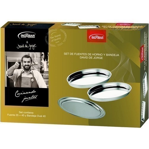 SET FUENTES HORNO INOXIBAR 35+40CM Y BANDEJA 40CM